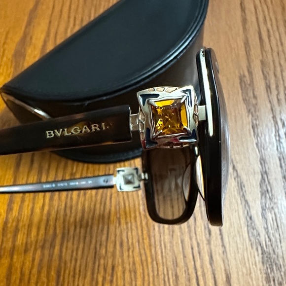 ⭐️BVLGARI 6060-B Vintage Butterfly Amber Swarovski Tortoise, Gradient Sunglasses - Picture 7 of 16
